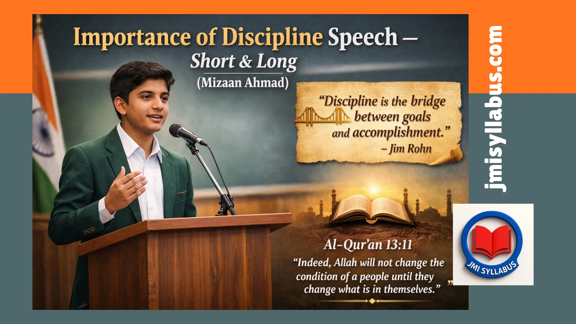 Importance of Discipline speech for students (short and long) by Mizaan Ahmad
